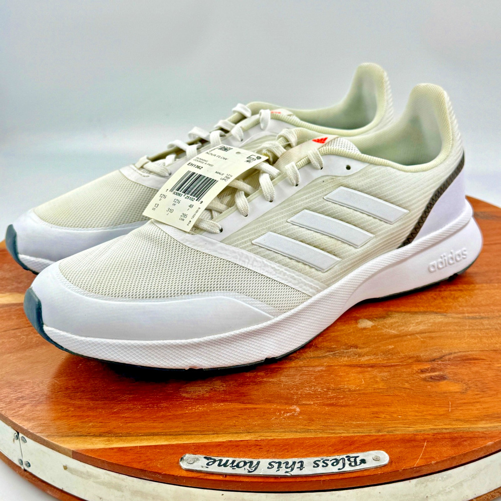 Adidas EH1362 Nova Flow MENS Size 13 Running Sneakers Minimalist White Blokecore